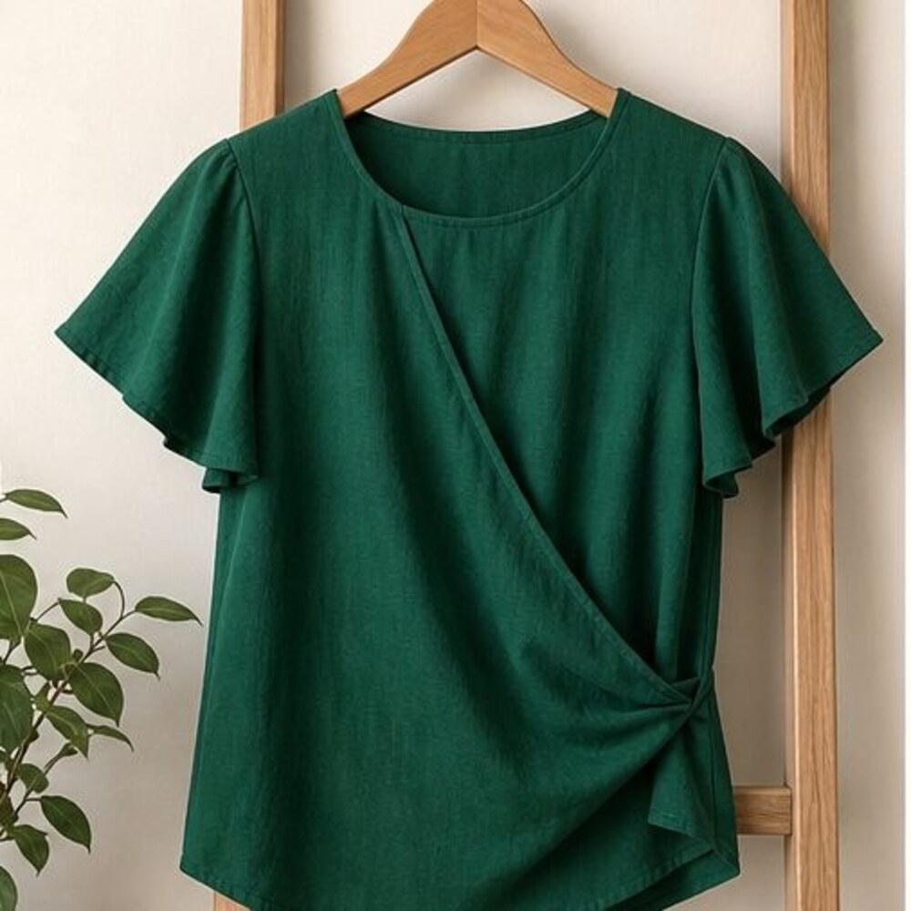 Emerald Ruffle Blouse